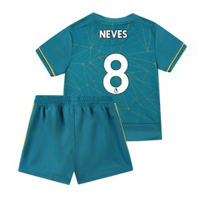 Wolves Ruben Neves #8 kläder Barn 2022-23 Bortatröja Kortärmad (+ korta byxor)